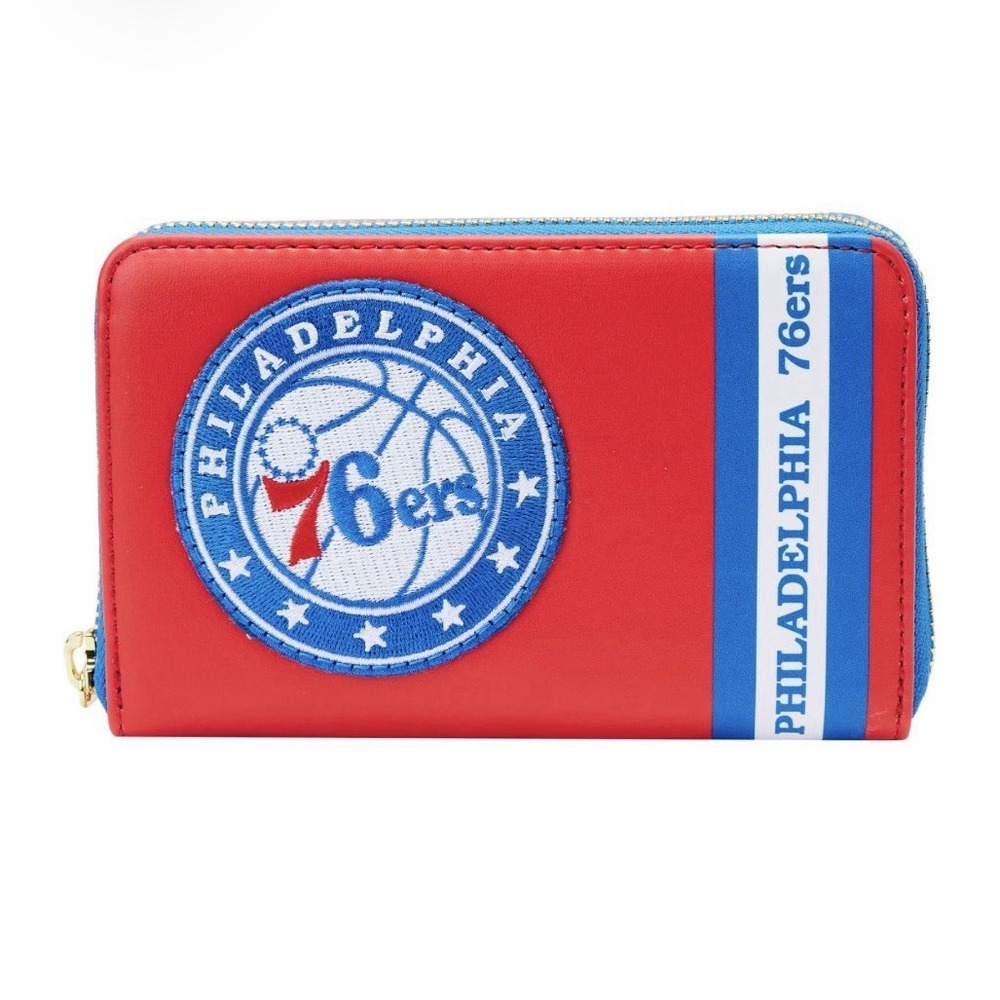 Loungefly NBA Philadelphia 76ers Patches Icons Zip Around Wallet